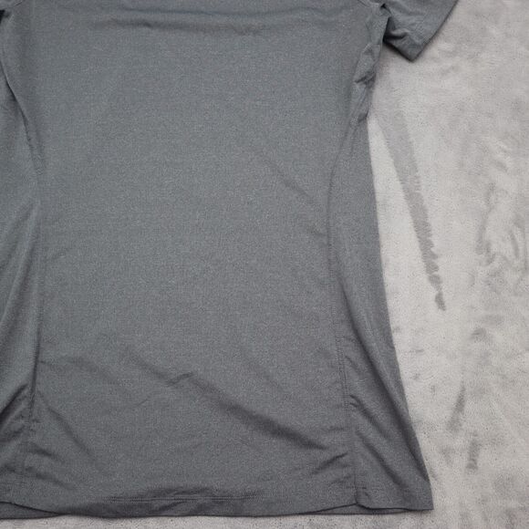 Nike Pro Shirt Womens M Gray Plain Dri Fit V Neck Short Sleeve Pullover Tee - Picture 14 of 15